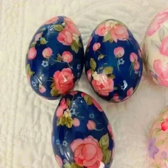 Vintage Floral Eggs set of 6 - Picture 4 of 5
